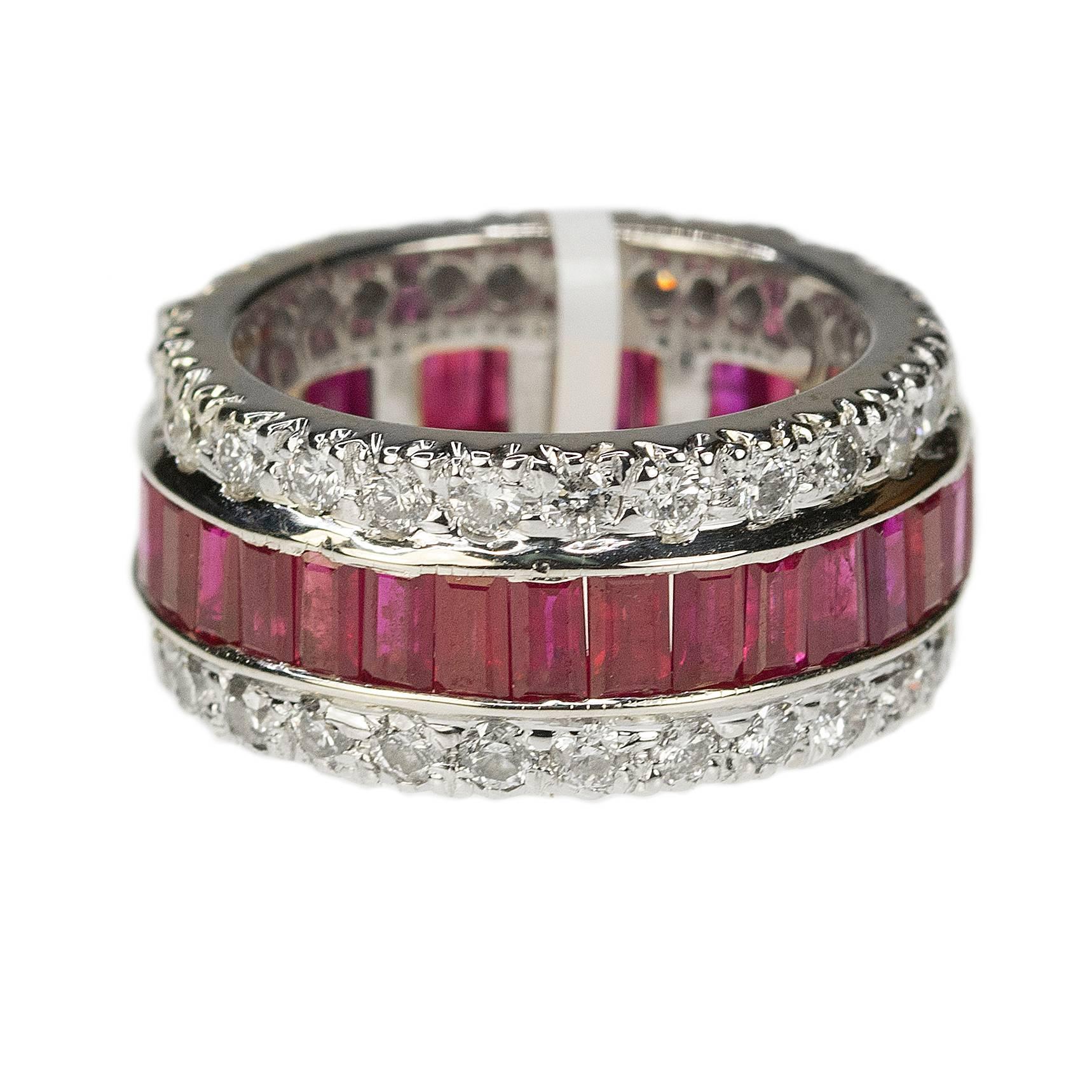 Ruby and Diamond Gold Eternity Band