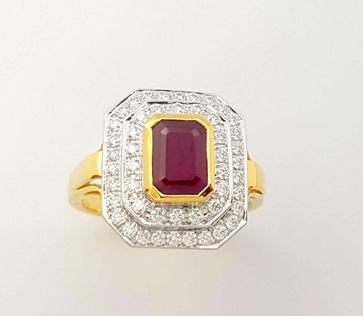 Ruby 0.94 carat with Diamond 0.51 carat Ring set in 18k Gold Settings For Sale 5