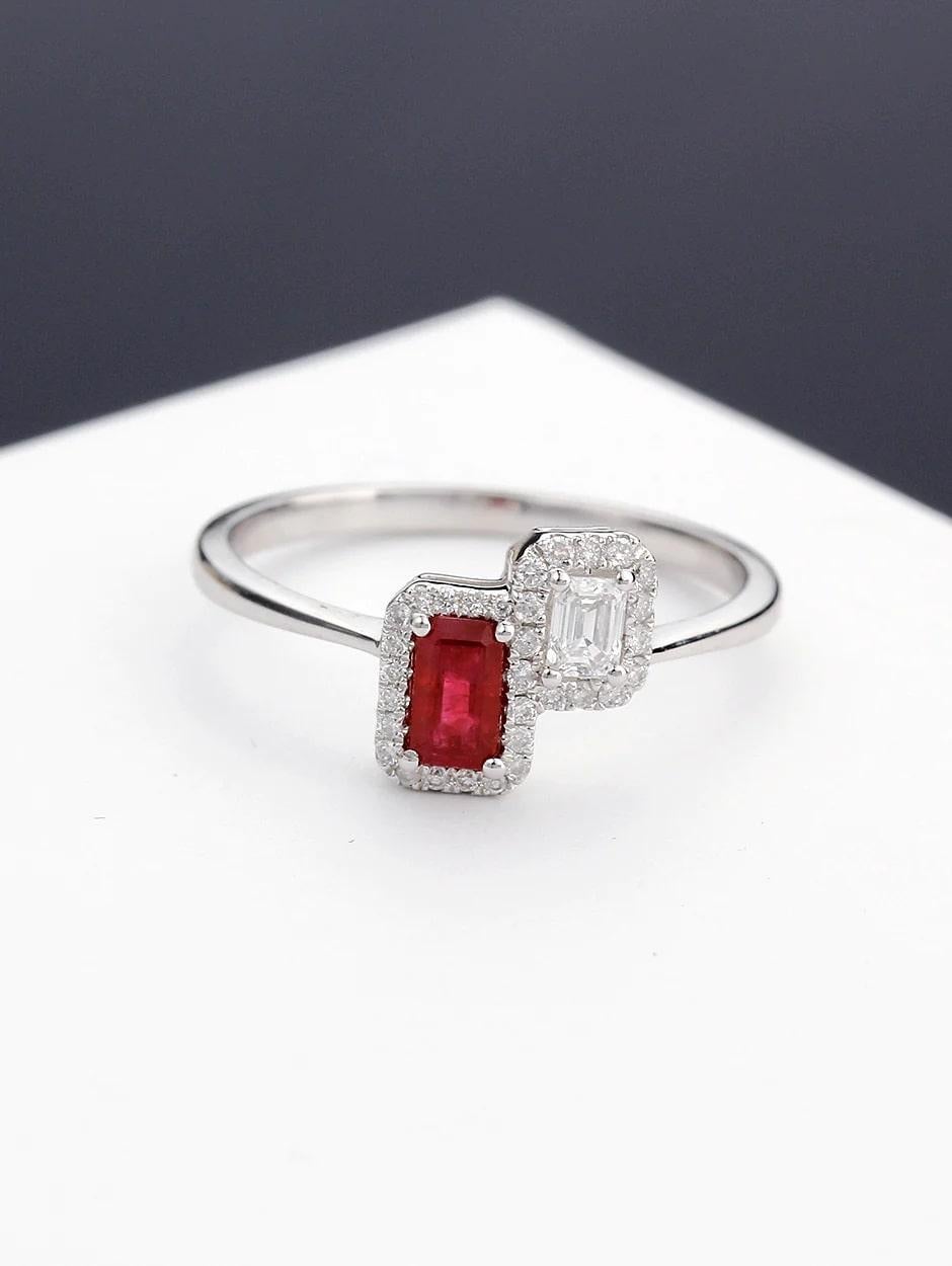 For Sale:  Ruby-1 Twin with Illusional Diamond Ring 2