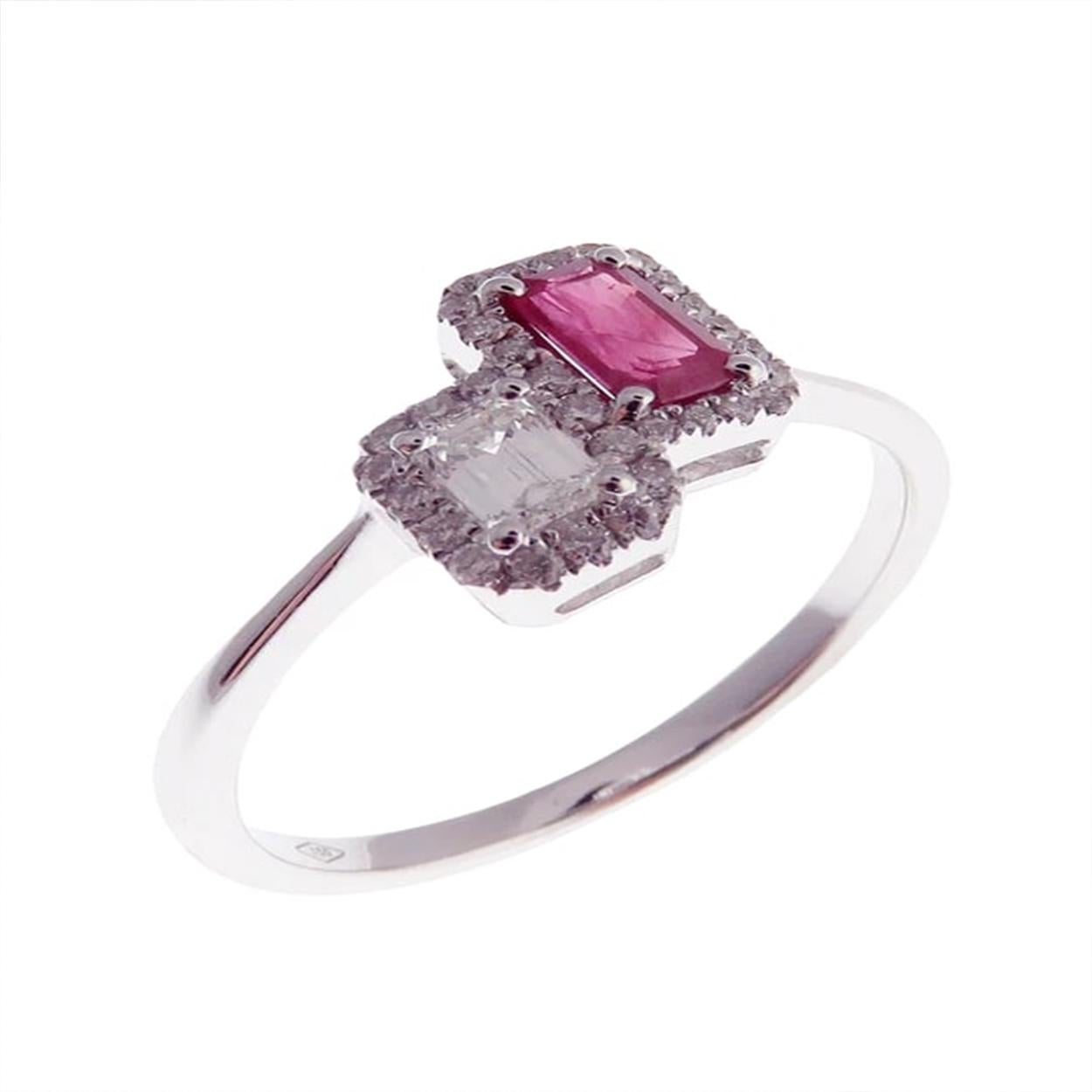 For Sale:  Ruby-1 Twin with Illusional Diamond Ring 3
