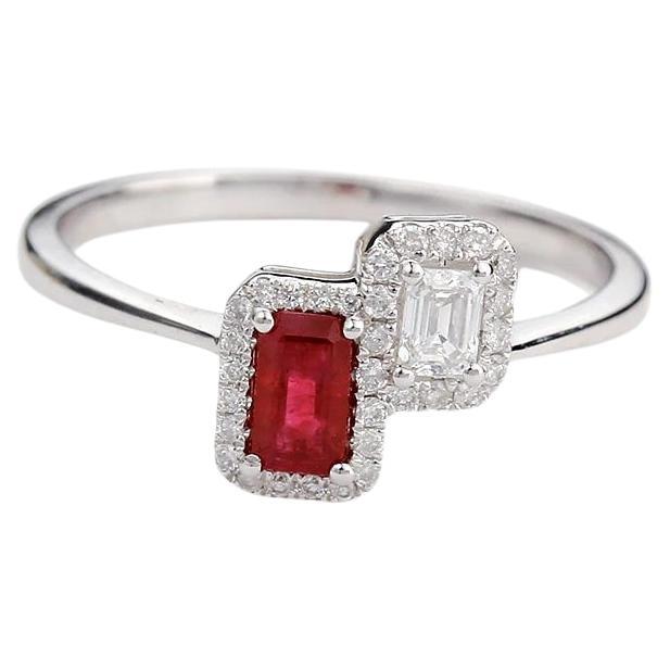 For Sale:  Ruby-1 Twin with Illusional Diamond Ring