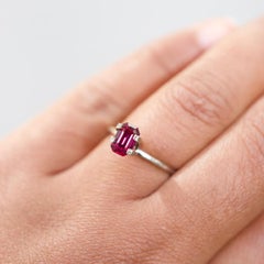 Ruby 1.13 ct Emerald Cut Natural Unheated, Loose Gemstone