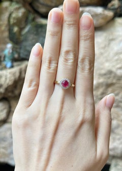 Ruby 1.15 carats with Diamond 0.22 carat Ring set in 18K Gold Settings