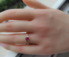 Ruby cabochon 14k gold ring.