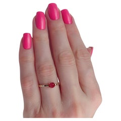 Used Ruby 14k gold ring. Ruby stackable ring. 