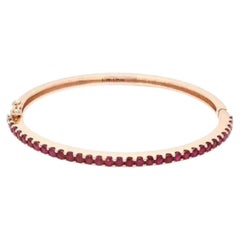 Bracciale a cerniera con rubino in oro giallo 14K (personalizzato 18K)
