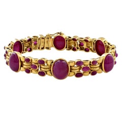  Ruby 18 Karat Yellow Gold Bracelet