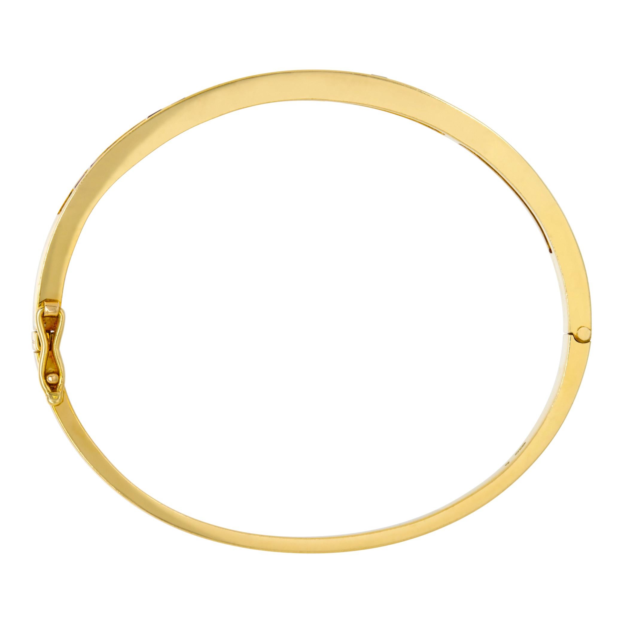 Women's or Men's Ruby 18k yellow gold bangle For Sale