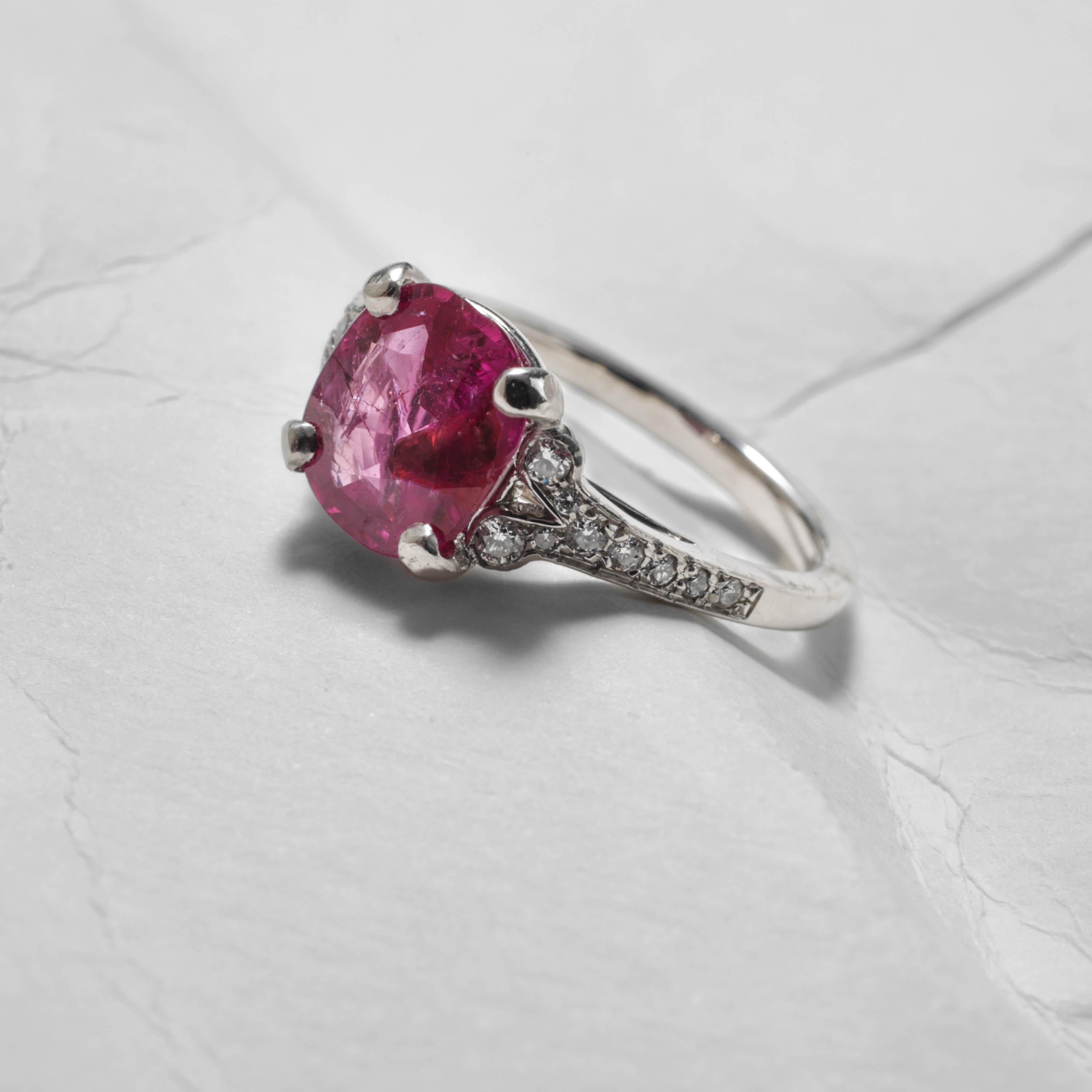 Rubin 3 Karat Solitär zertifizierter unerhitzter Burma, Französisch, Nachlass NEU LOW PRICE 2