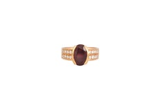 Ruby 3.20 Carat with Diamond 0.58 Carat Ring Set in 18 Karat Pink Gold Settings