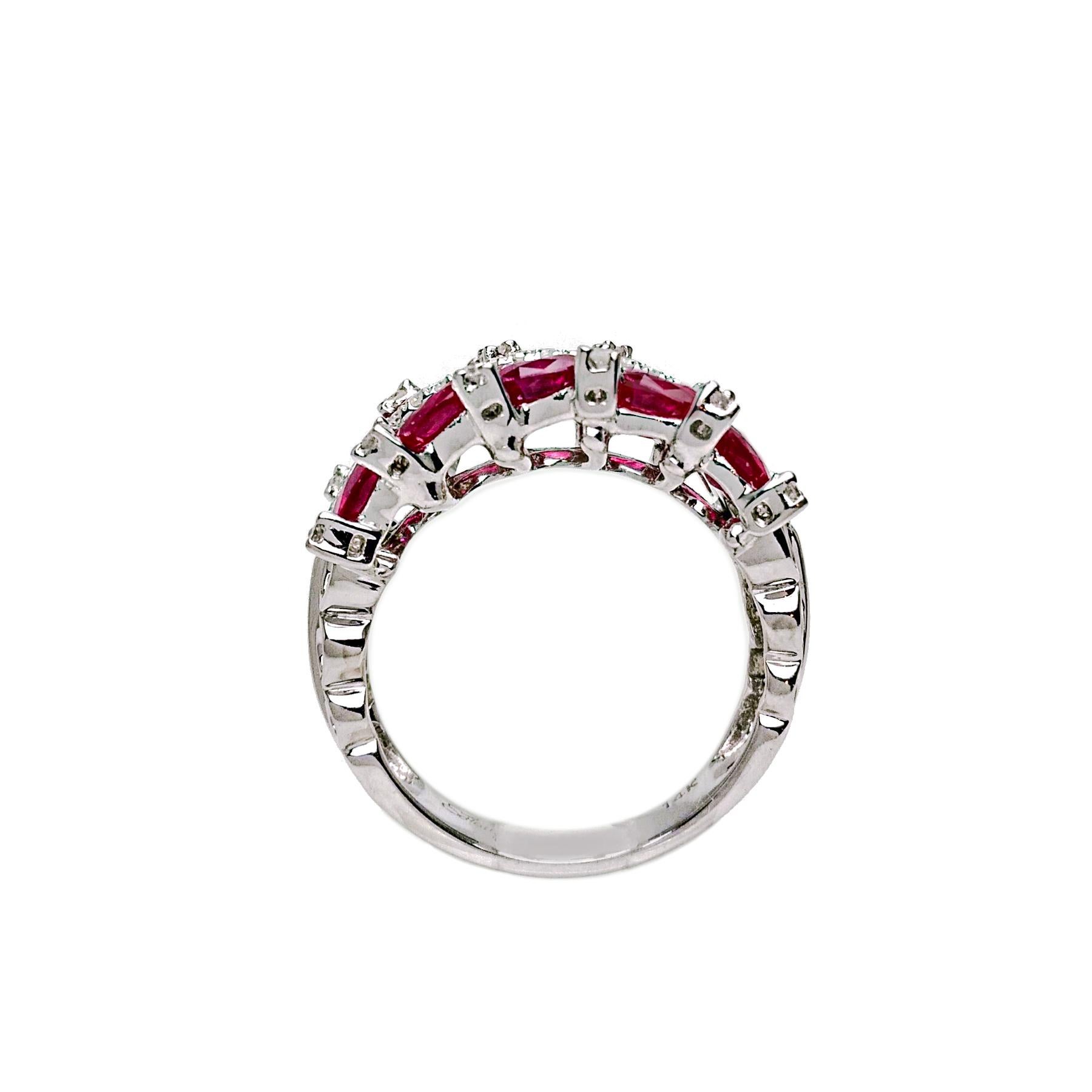 Contemporary Ruby 3.5 Carat Diamond Ring For Sale