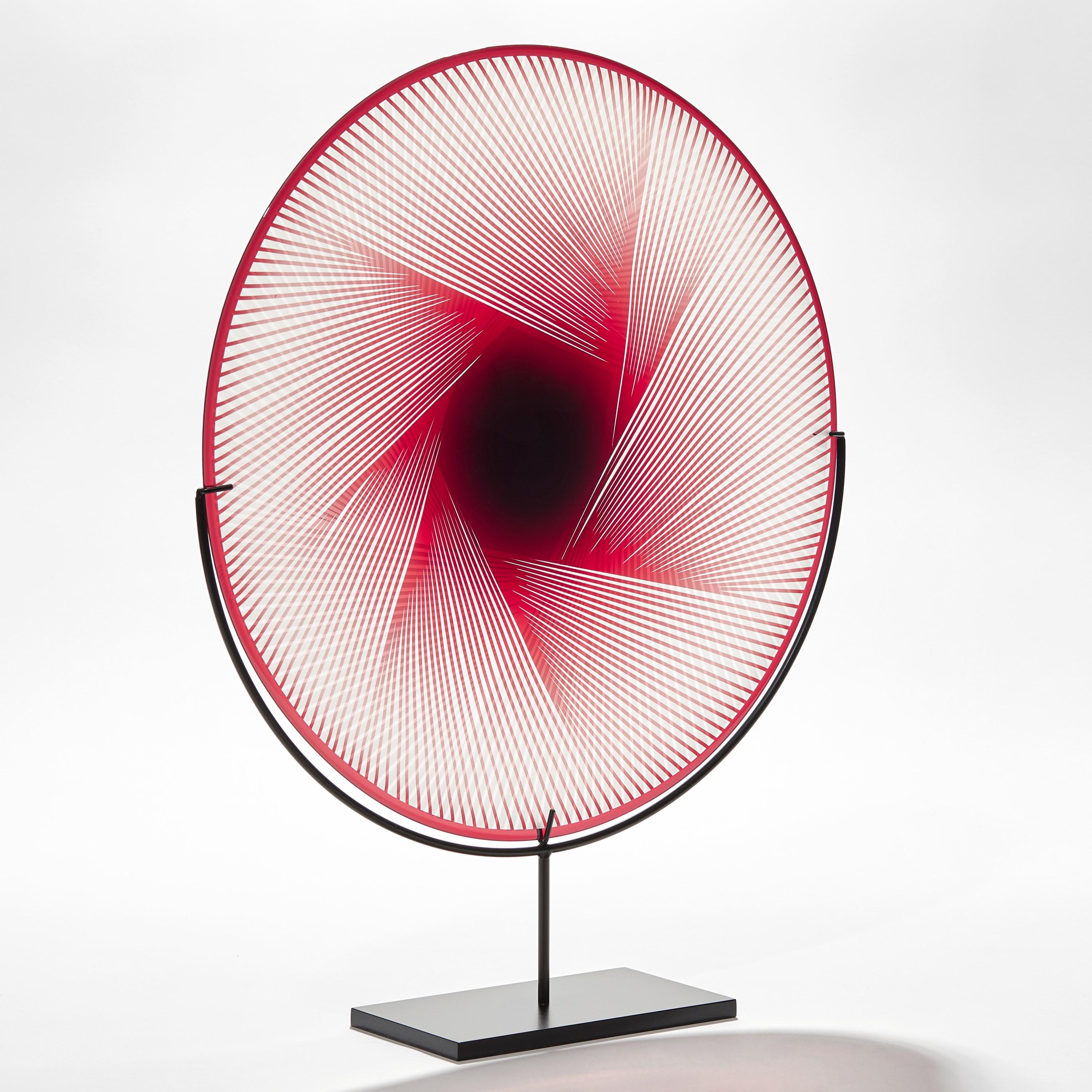 Organic Modern Ruby Abstract II, a Clear & Vibrant Red Abstract Sculptural Plate by Kate Jones