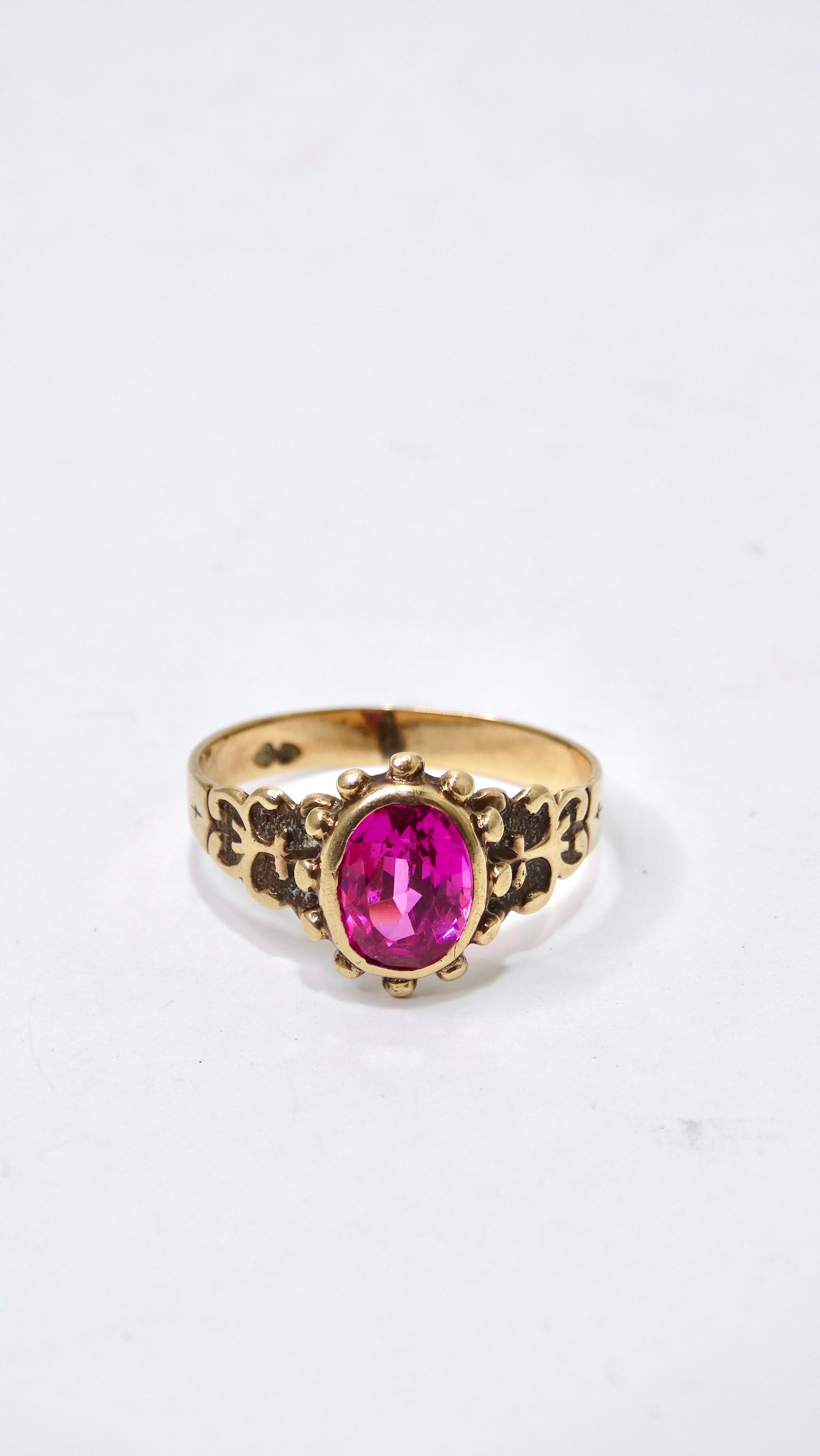 This impeccably designed ring can be yours today! Don't miss your chance to get your hands on this large Ruby stone in an oval cut. For centuries, Rubies have signified passion, protection, and wealth making it a symbol of love and committment. This