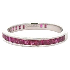 Ruby and 14K White Gold Stackable Band/Ring