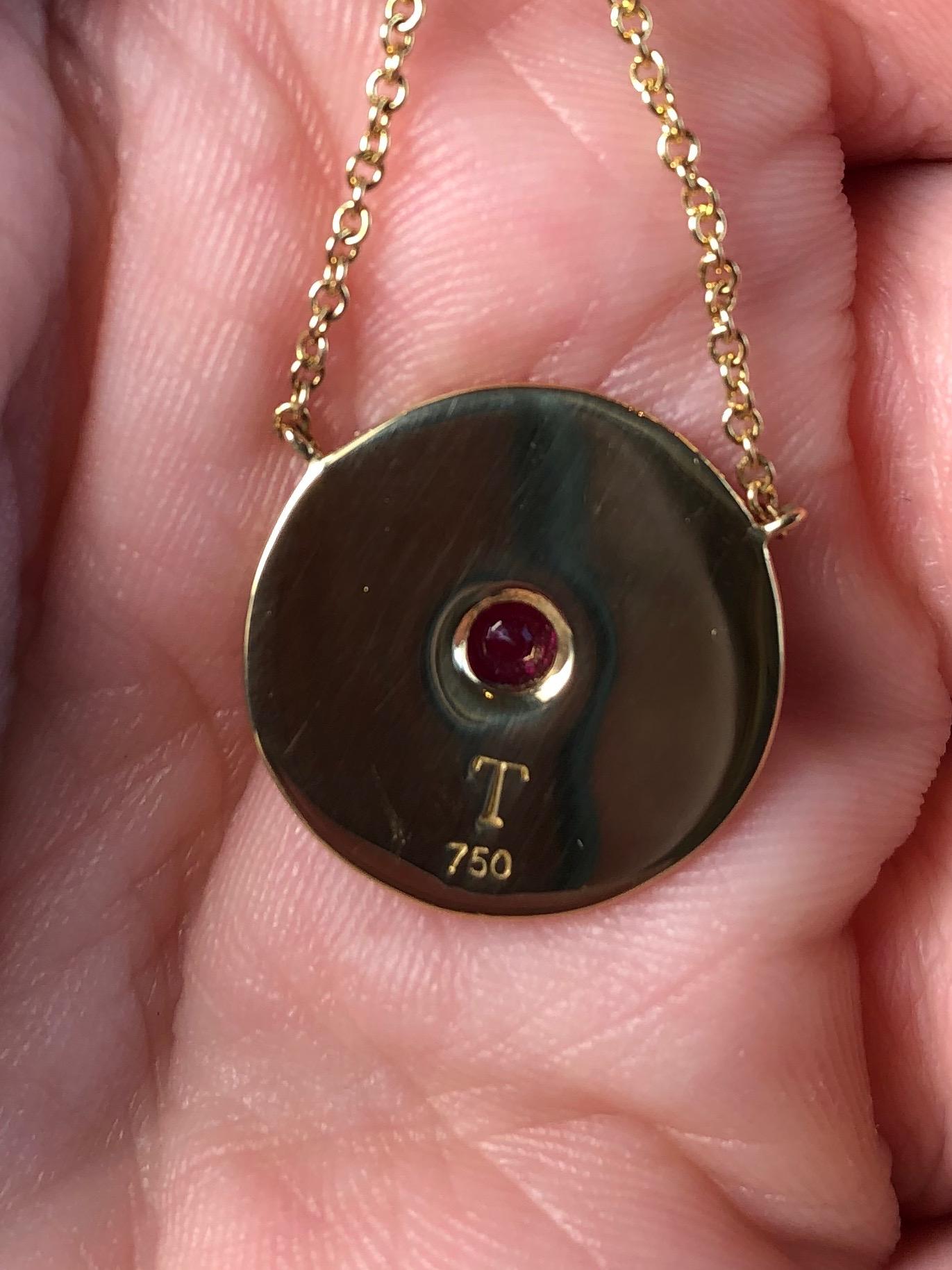 Artisan Ruby and 18 Karat Gold Pendant Necklace