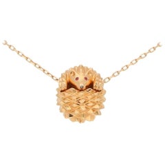Ruby and Black Diamond 'Hans The Hedgehog' Boucheron Pendant in 18 Karat Gold