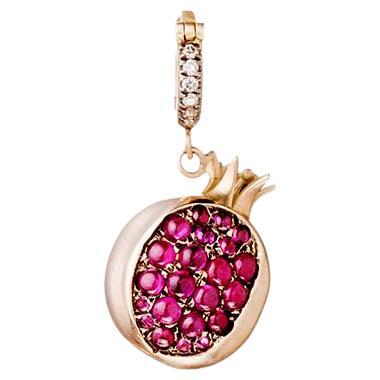 Ruby and Brown Diamond Pomegranate Pendant