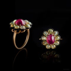 Ruby and Cat's Eye Chrysoberyl Ring