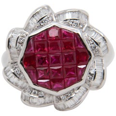 Ruby and Diamond 18 Karat Gold Ring