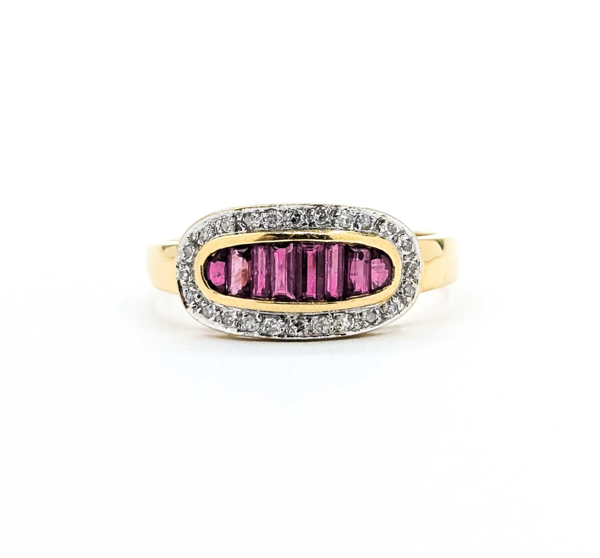 Bague en or 18k avec rubis et diamants en vente 4