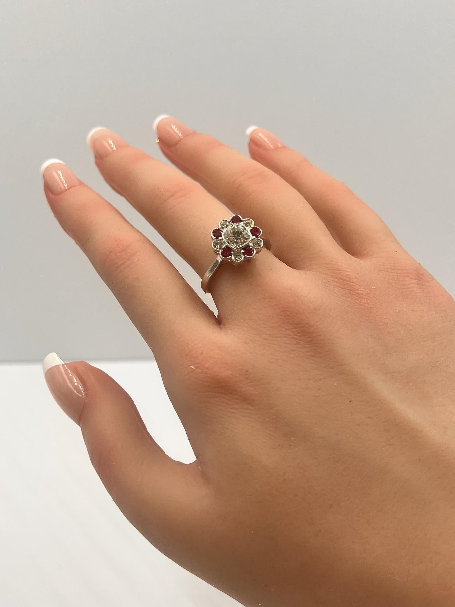 Ruby and Diamond 18K Gold Ring For Sale 6
