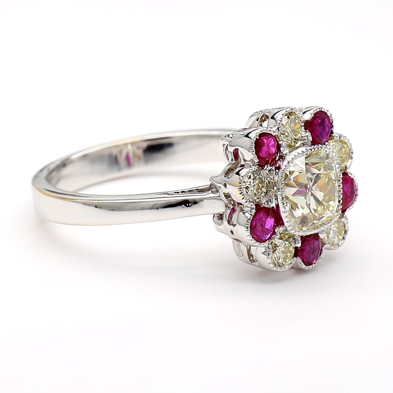 Ruby and Diamond 18K Gold Ring For Sale 2