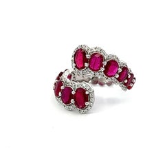 Ruby and Diamond 18K Gold Serpent Ring
