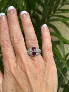 Ruby and Diamond 18K White Gold Ring