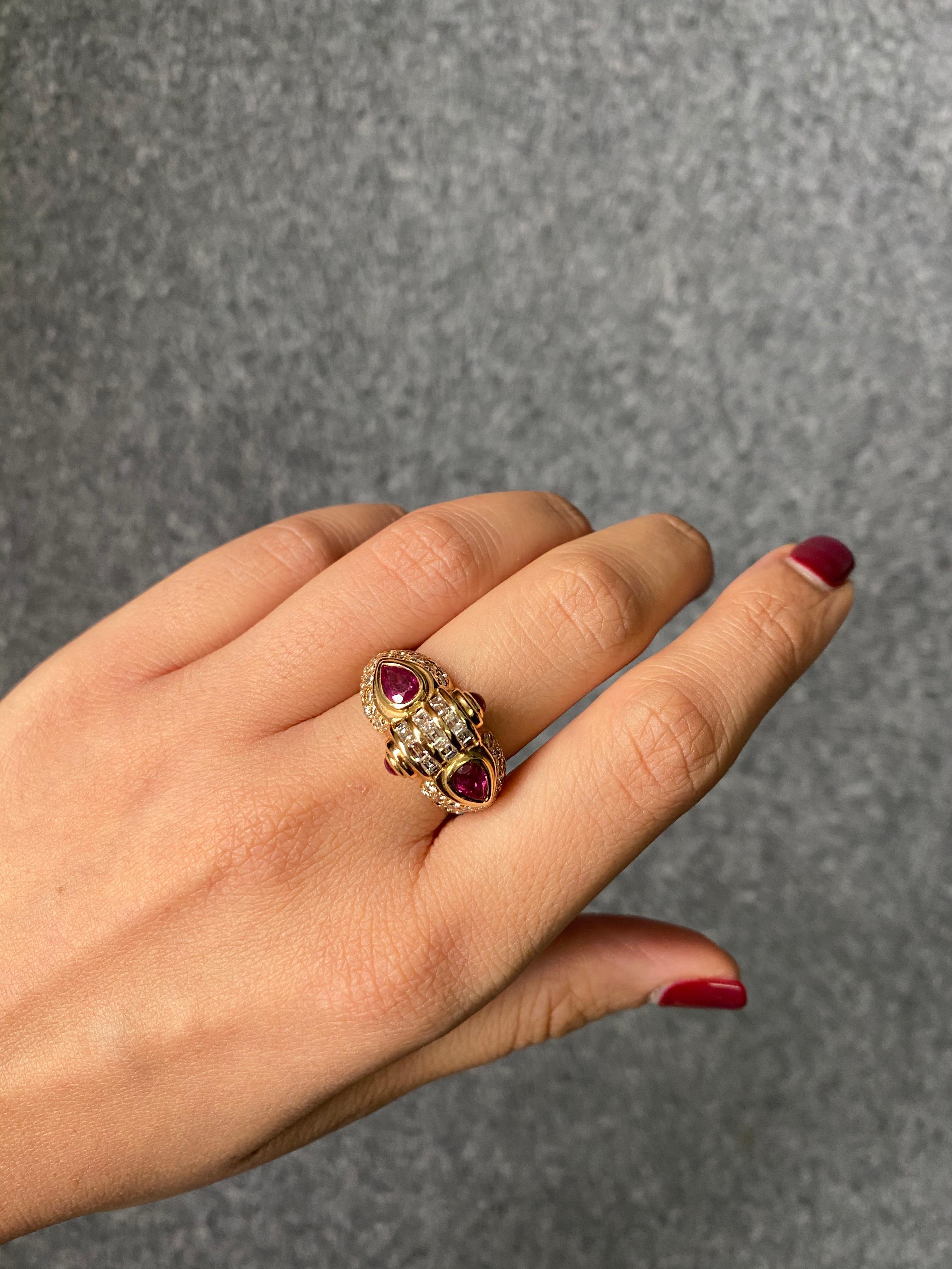 Ruby and Diamond 18k Yellow Gold Ring 1