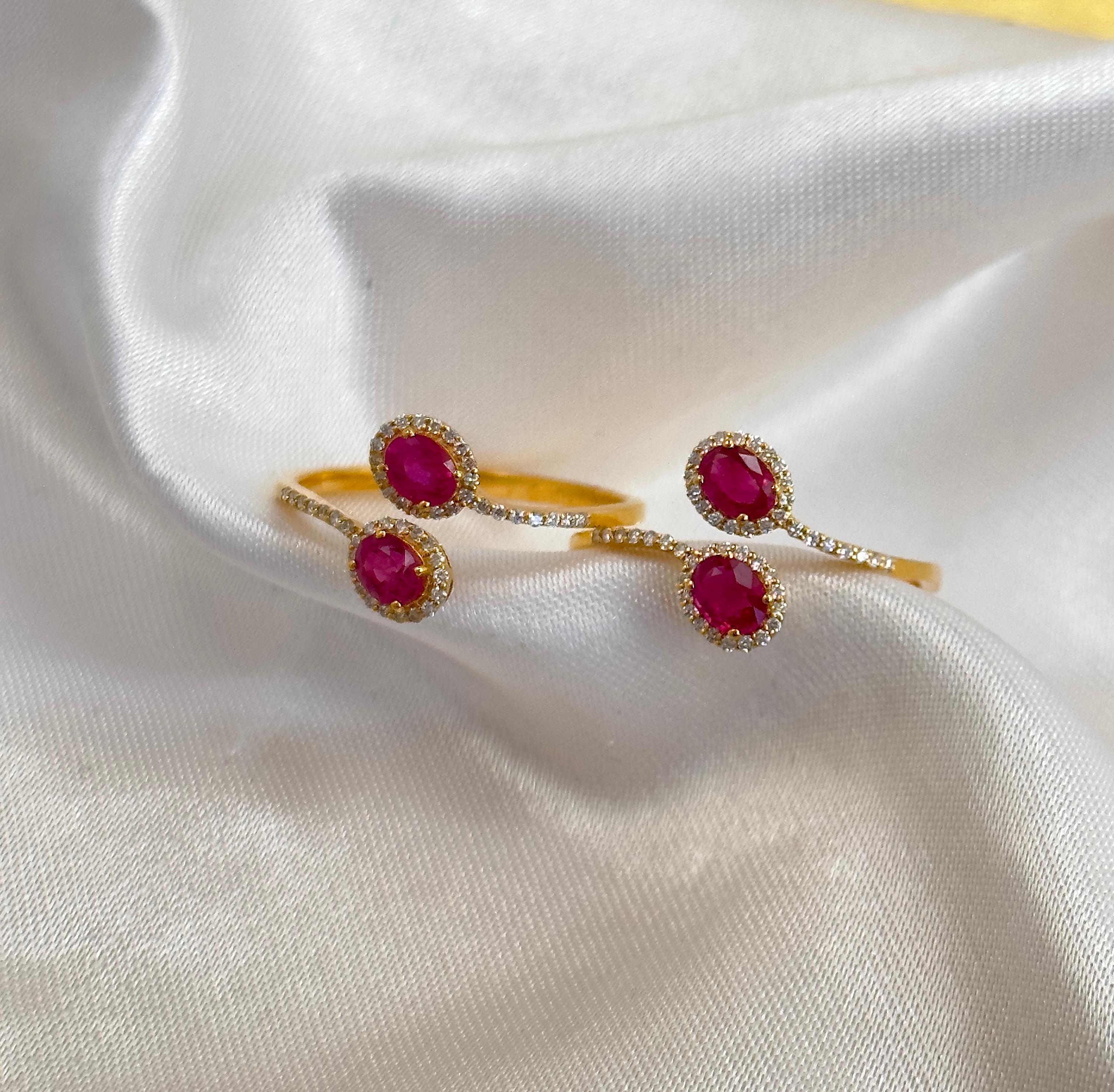 kempu stone ring
