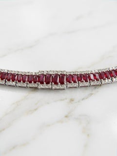 Ruby and Diamond 23 Carat Bracelet in Platinum