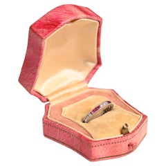 Ruby and Diamond 3 by 3 Wedding Band. Alternate Eternity Band Platinum Engraved