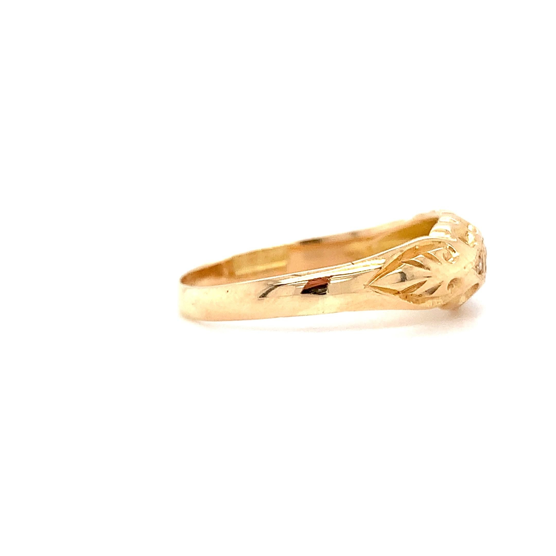 Rubin und Diamant antiker Verlobungsring 18k Gelbgold Damen im Angebot