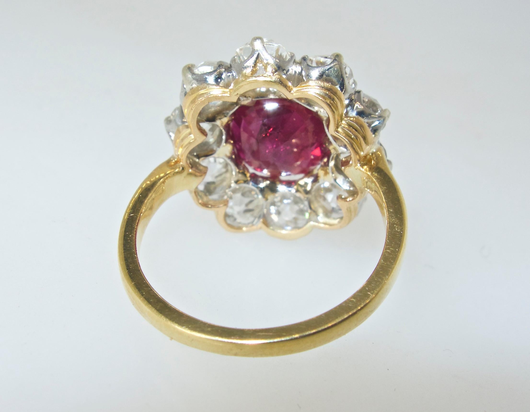 Belle Époque Ruby and Diamond Antique Ring