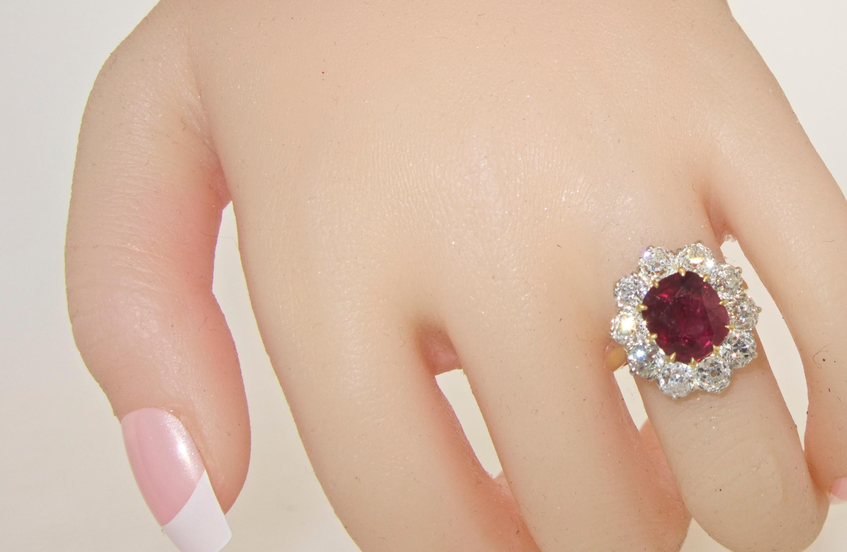 Ruby and Diamond Antique Ring In Good Condition In Aspen, CO