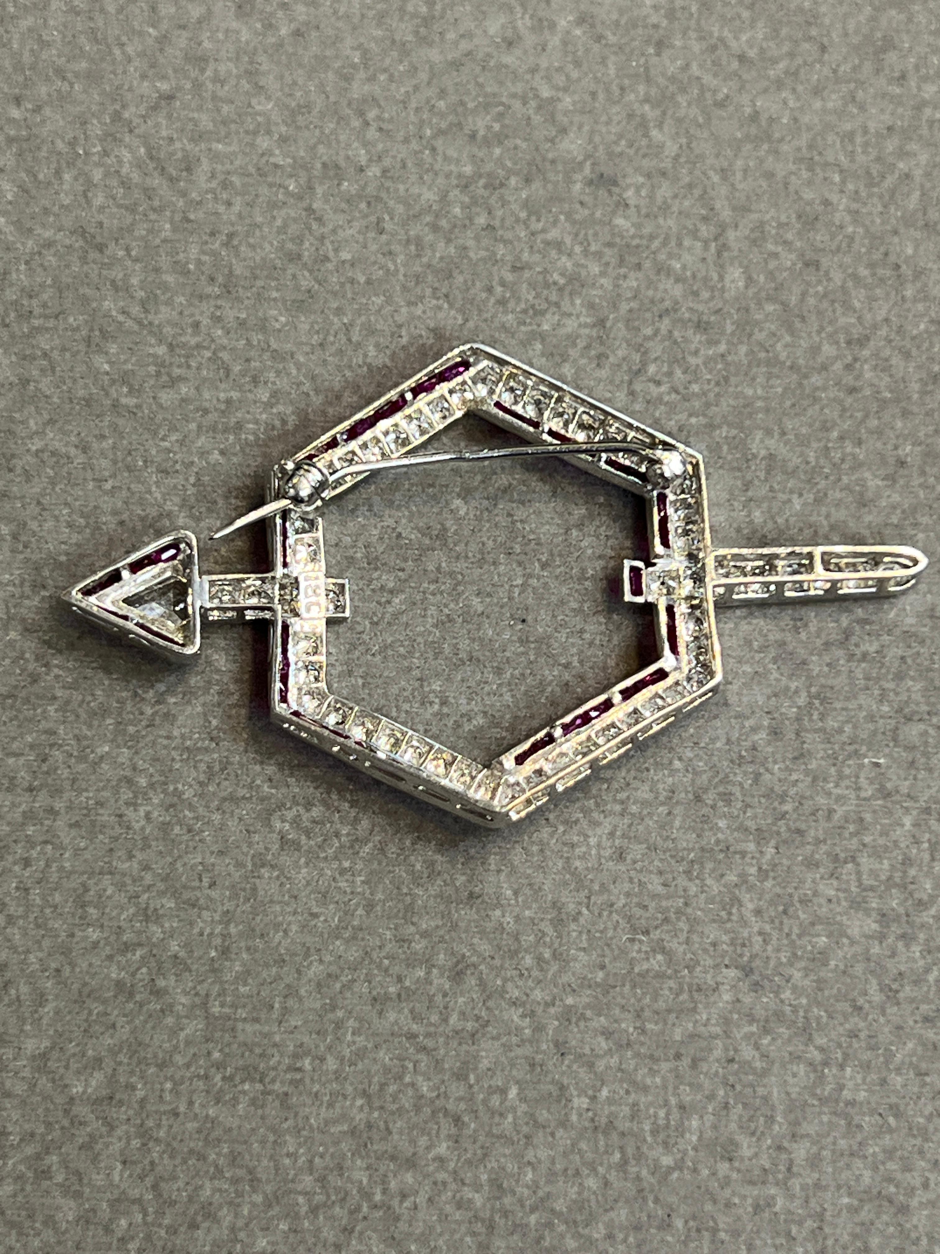 Ruby And Diamond Arrow Brooch - image 5