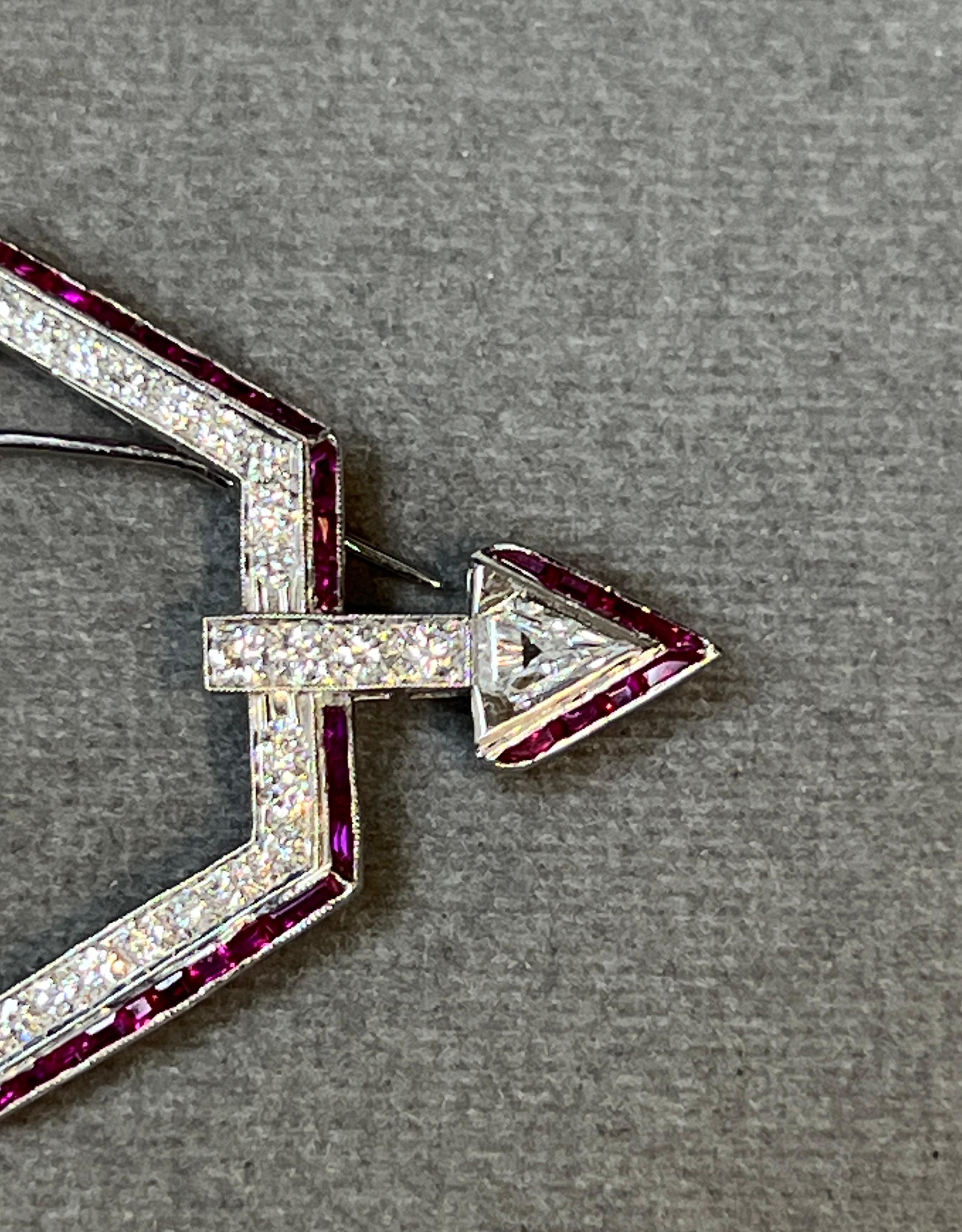 Ruby And Diamond Arrow Brooch - image 6