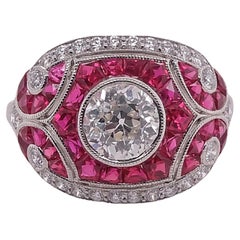 Sophia D. Ruby and Diamond Art Deco Platinum Ring