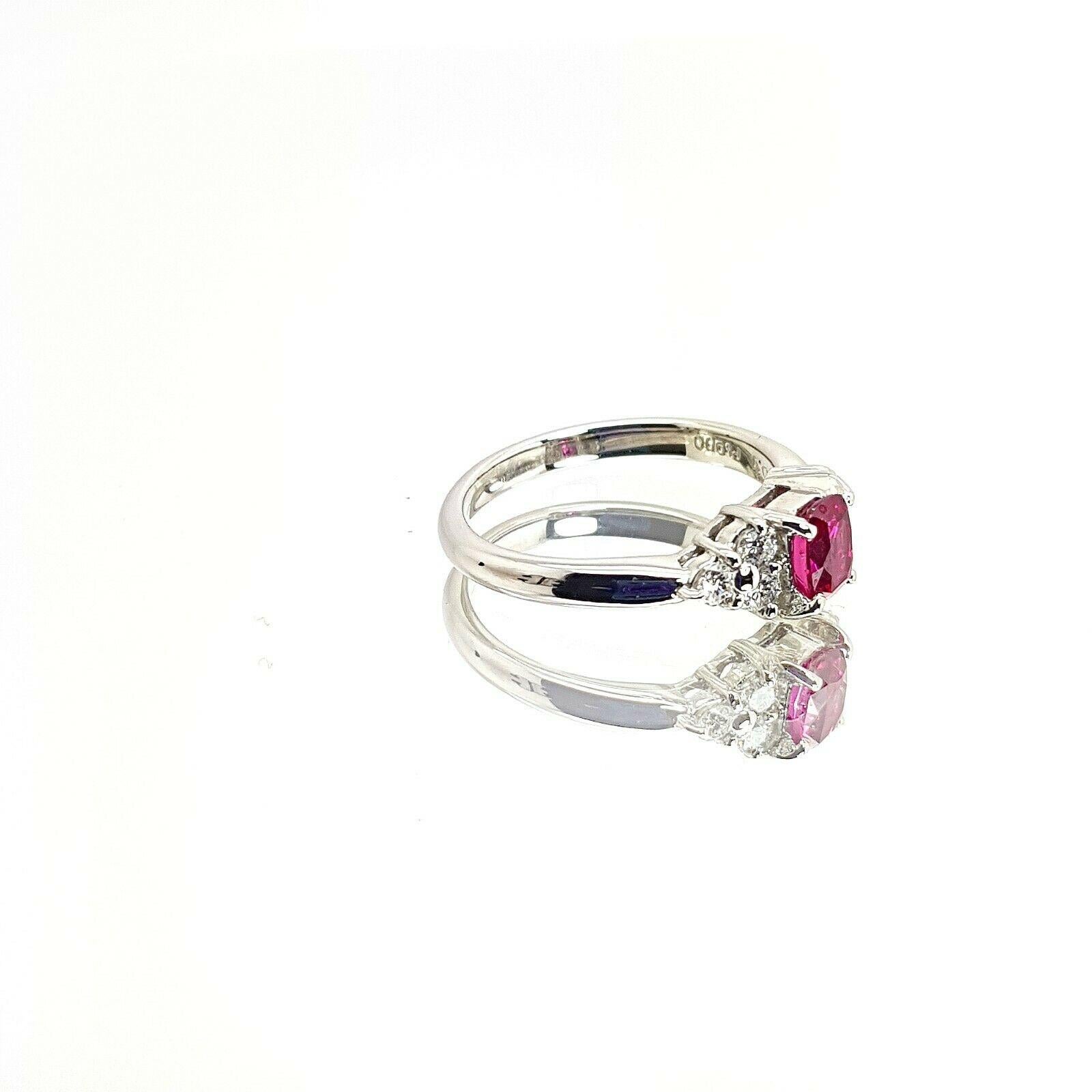 Oval Cut Ruby and Diamond Art Deco Style Ring