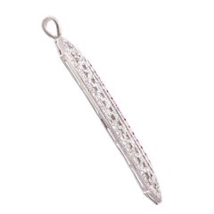 Ruby and Diamond Art Deco Style Gold Pendant Necklace Estate Fine Jewelry
