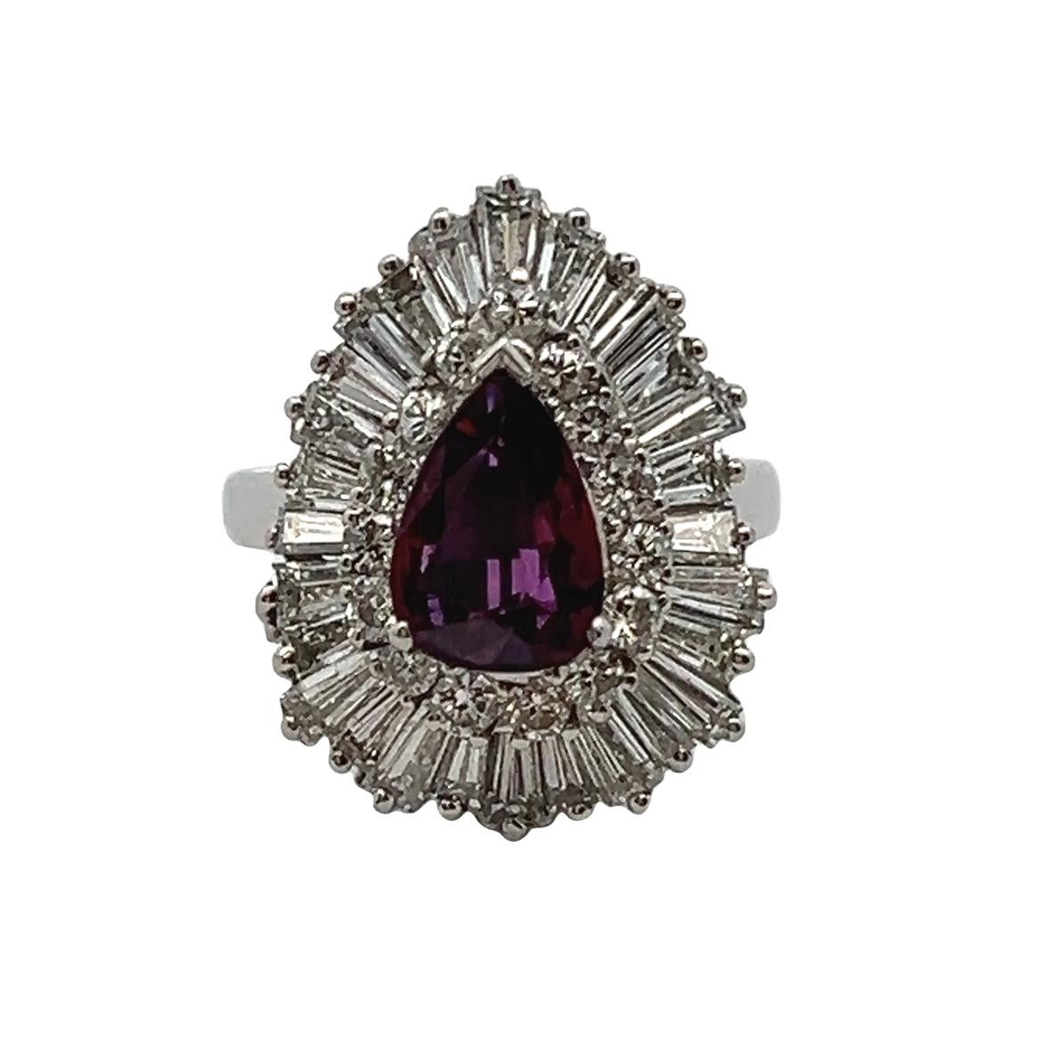 Ruby and Diamond Ballerina Ring For Sale 5