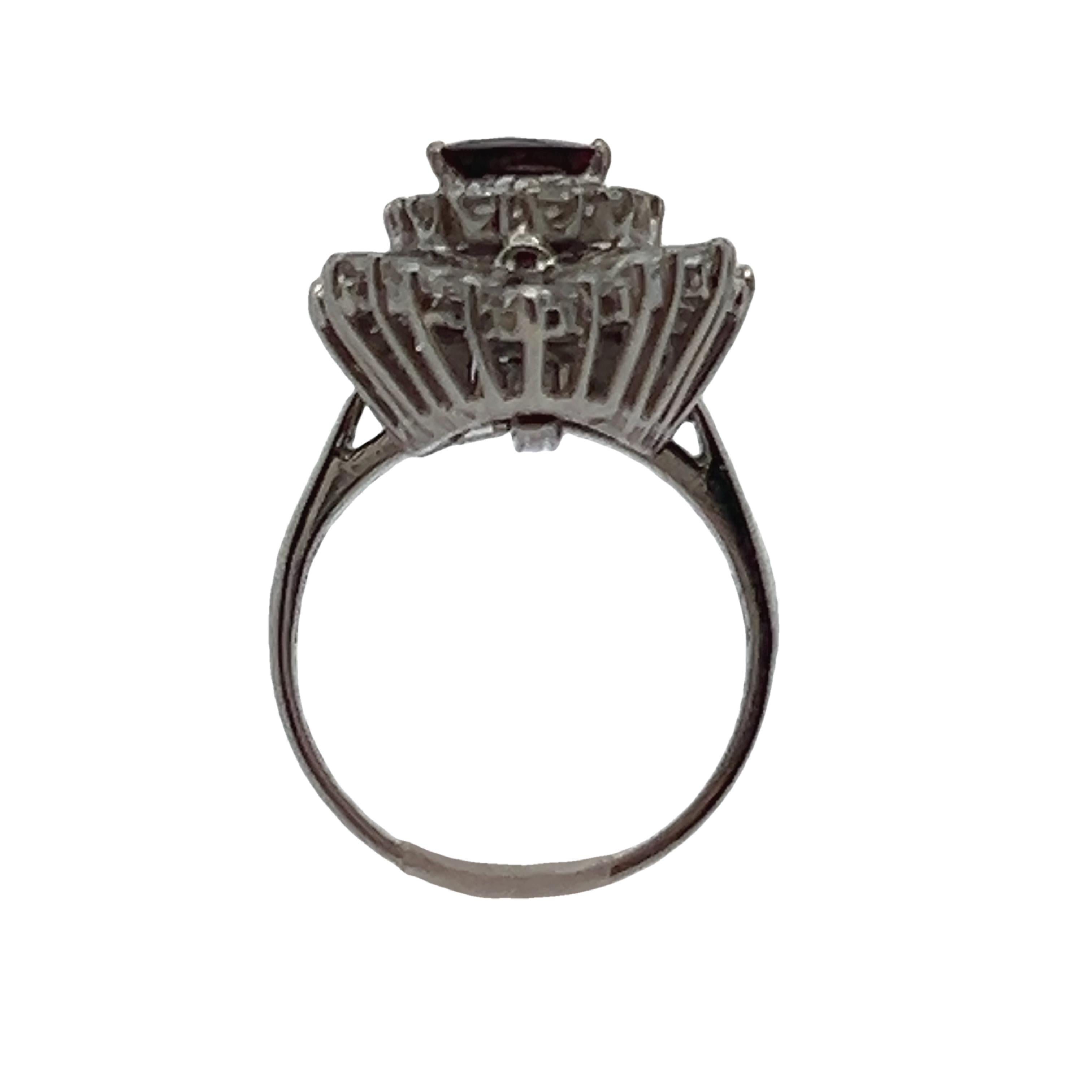 Women's Ruby and Diamond Ballerina Ring For Sale