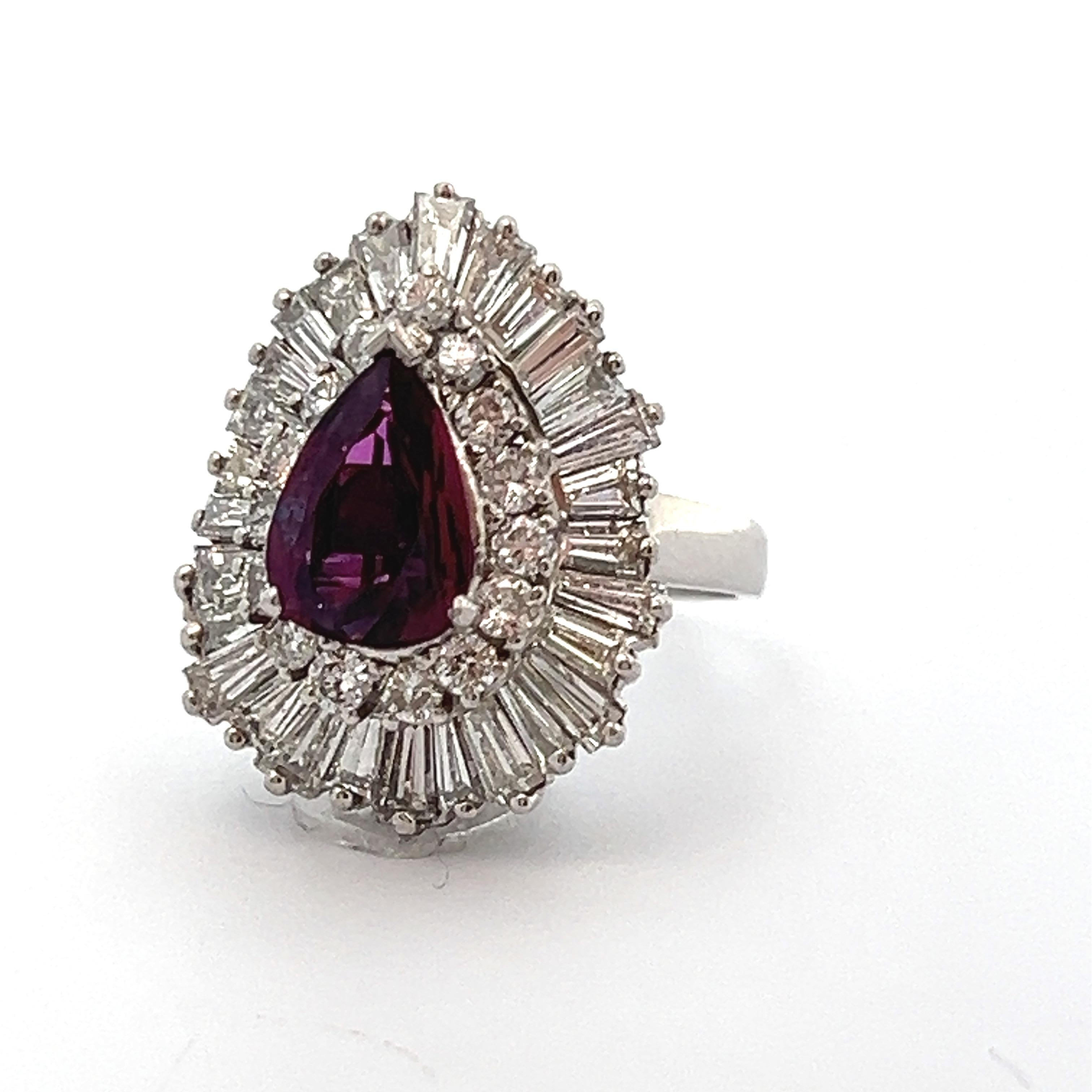 Ruby and Diamond Ballerina Ring For Sale 4
