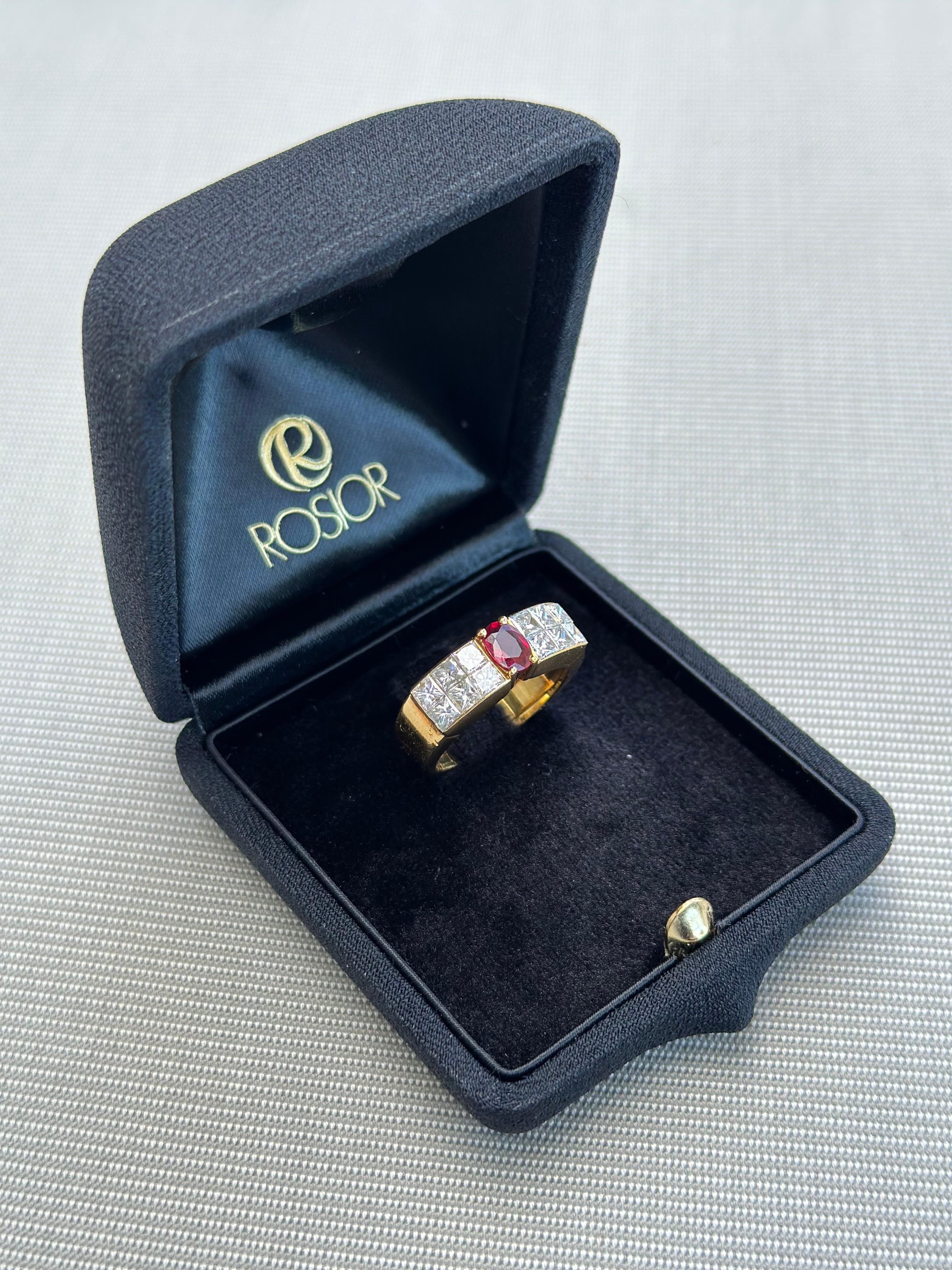 Ruby and Diamond Band Ring set in Yellow Gold For Sale 3