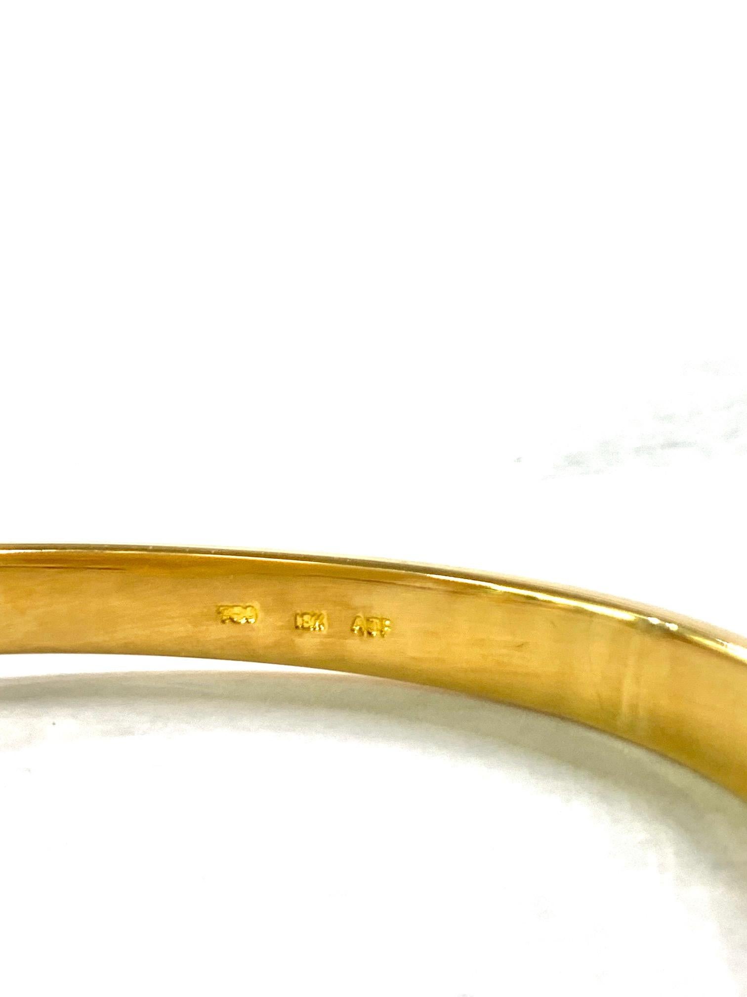 Ruby and Diamond Bangle Bracelet in 18K Yellow Gold For Sale at 1stDibs