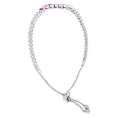 Ruby and Diamond Bezel Set Bolo Bracelet