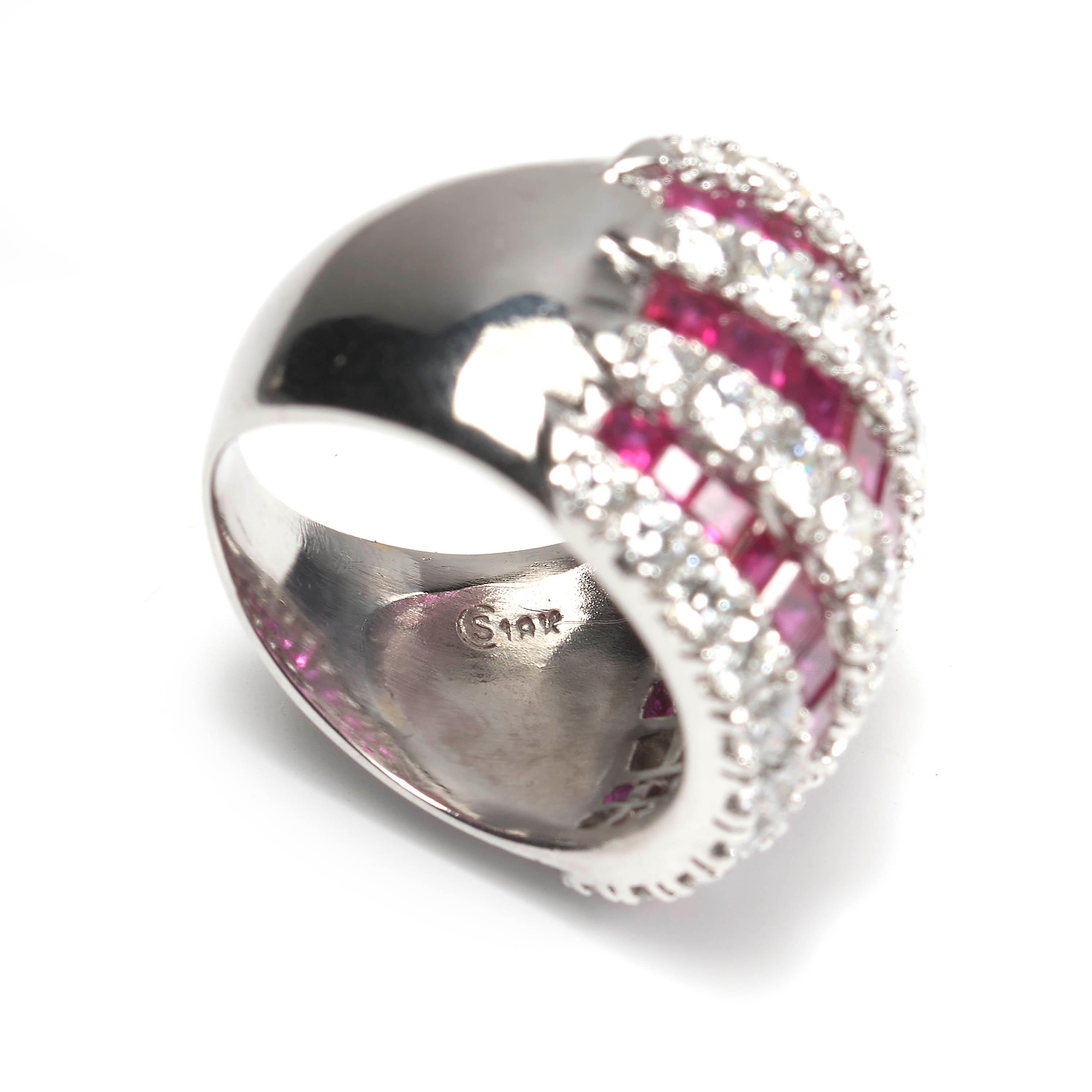Women's Ruby and Diamond Bombé Ring