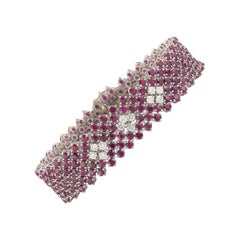 Ruby and Diamond Bracelet 16.87 Carat Rubies