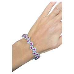 Ruby and diamond bracelet 18k white gold