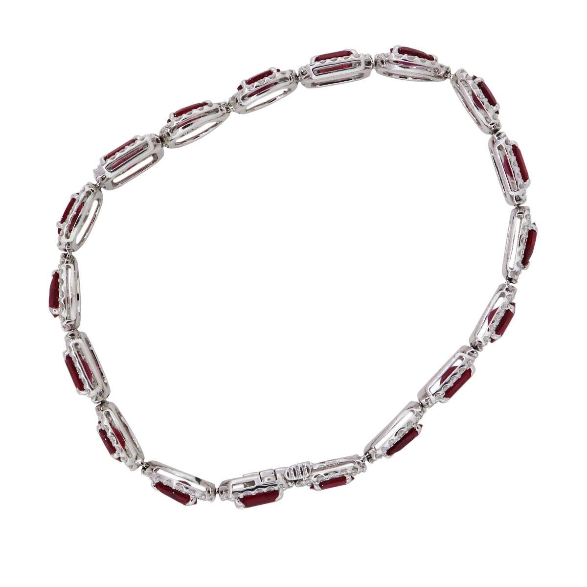 Oval Cut Ruby and Diamond Bracelet